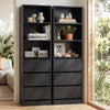 Artiss 2x Chest of 3 Drawers Tallboy Cabinet – Black