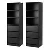 Artiss 2x Chest of 3 Drawers Tallboy Cabinet – Black