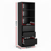 Artiss 2x Chest of 3 Drawers Tallboy Cabinet – Black