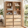 Artiss 2x Chest of 3 Drawers Tallboy Cabinet – Pine