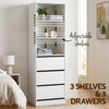 Artiss 2x 3 Drawer Tallboy Chest Storage Cabinet White