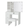 Dylan White Dressing Table Set with Stool & 10 LED Bulbs