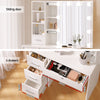 Dylan White Dressing Table Set with Stool & 10 LED Bulbs