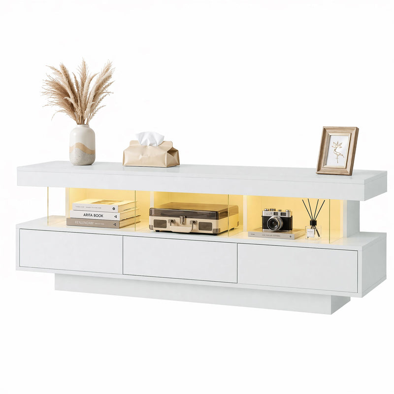 Artiss 160cm LED TV Unit with Storage Drawers – White