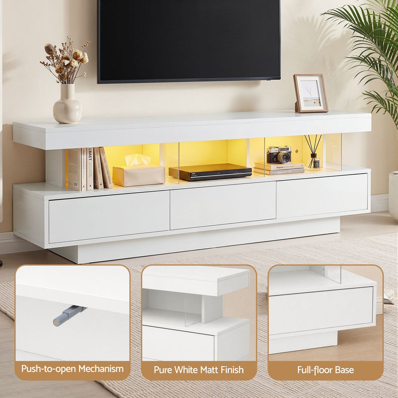 Artiss 160cm LED TV Unit with Storage Drawers – White