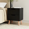 Bedside Table 2 Drawers - BODEN Black