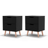 Set of 2 BODEN Black Bedside Tables – 2 Drawers
