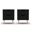 Set of 2 BODEN Black Bedside Tables – 2 Drawers