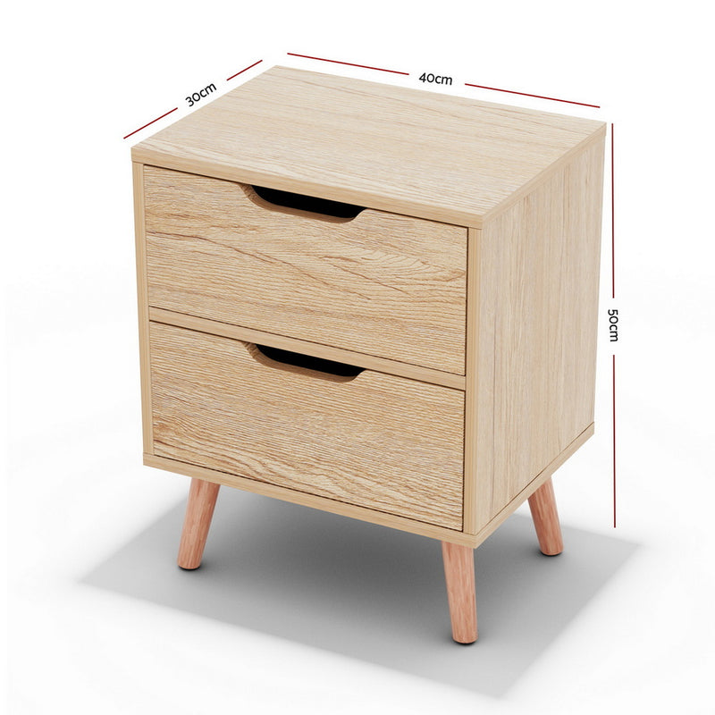 2-Drawer Nightstand – BODEN Pine