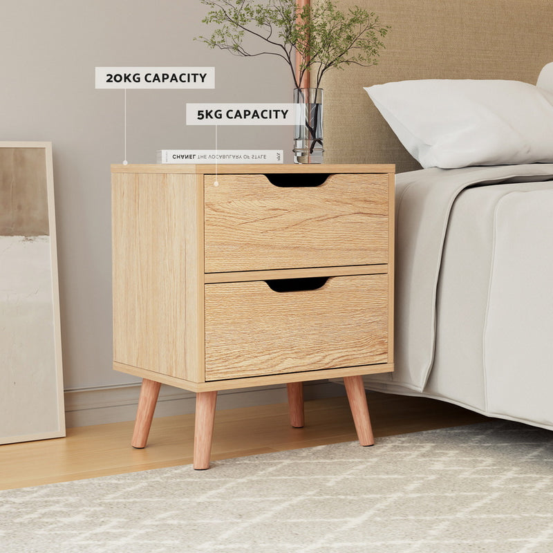 2-Drawer Nightstand – BODEN Pine