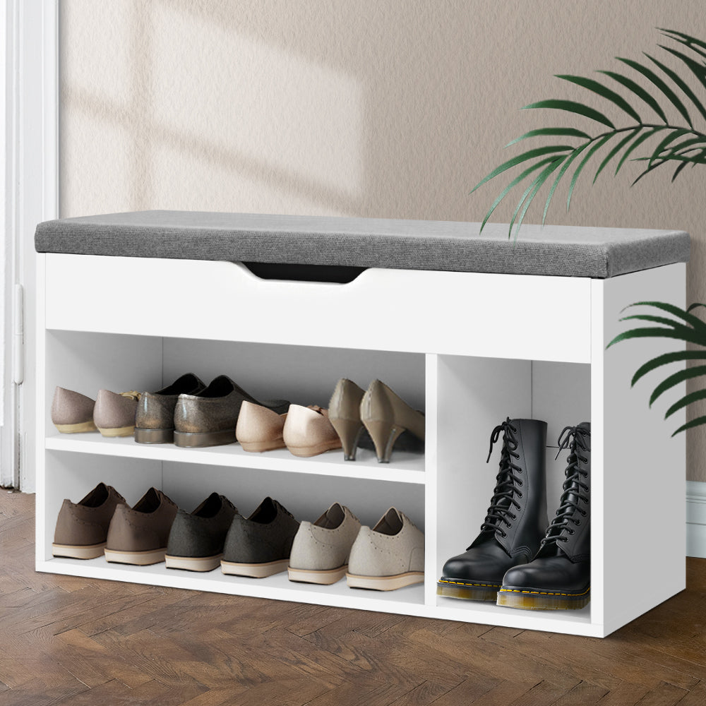 Artiss Shoe Bench with Storage White