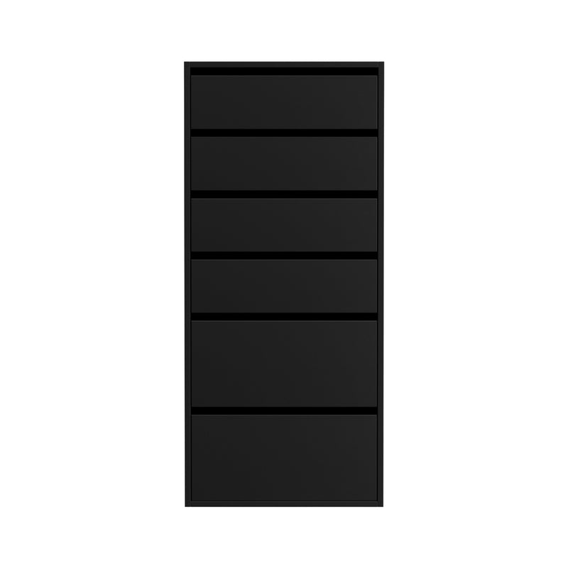 6 Chest of Drawers Dresser Tallboy Black