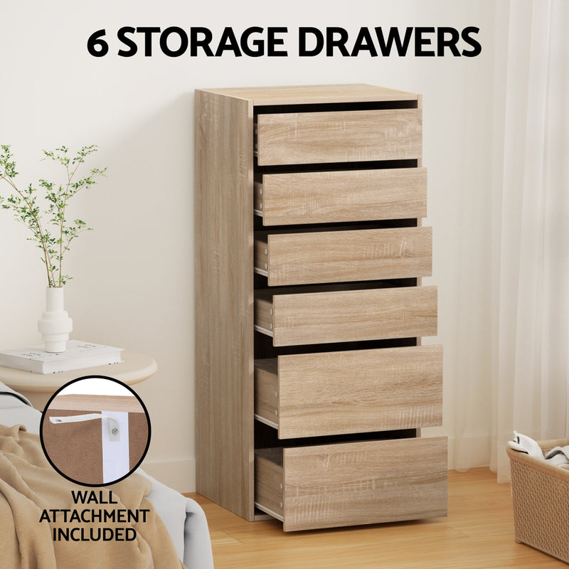 6 Chest of Drawers Dresser Tallboy Pine