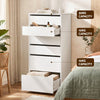 Artiss 2x 6 Drawer Tallboy Dresser Storage Cabinet White