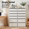 Artiss 2x 6 Drawer Tallboy Dresser Storage Cabinet White