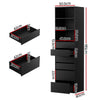 6 Chest of Drawers Tallboy Cabinet Black