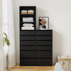 6 Chest of Drawers Tallboy Cabinet Black