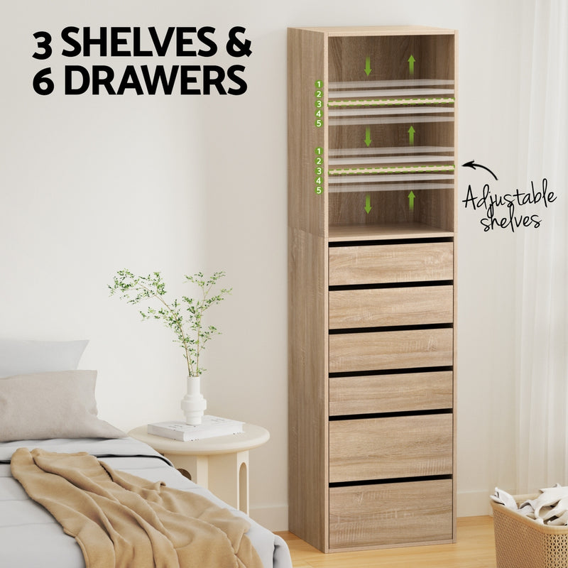 6 Chest of Drawers Tallboy Cabinet Pine