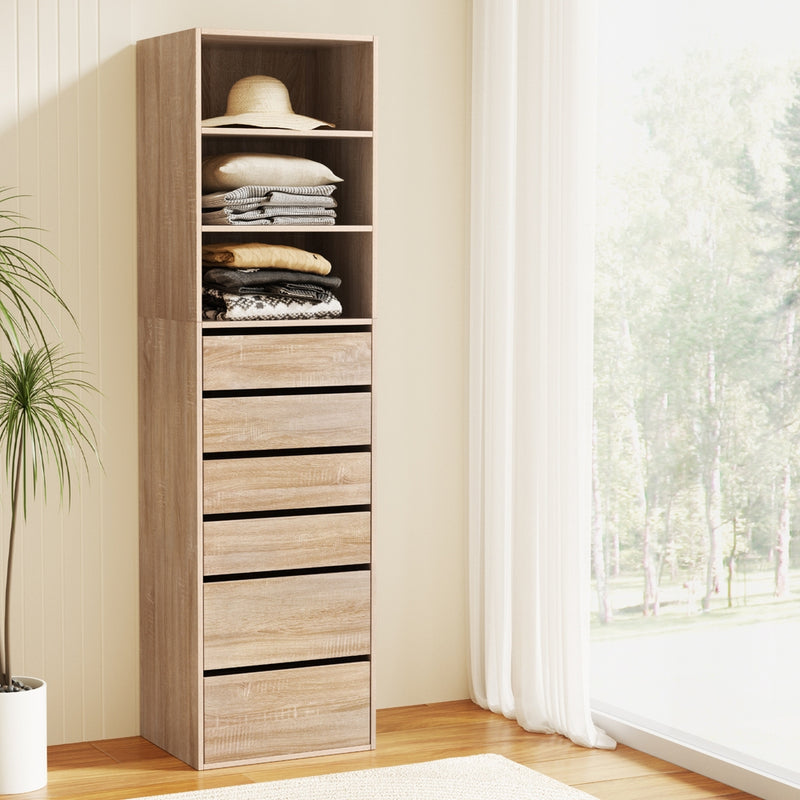 6 Chest of Drawers Tallboy Cabinet Pine