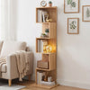 Artiss 5-Tier S-Shaped Bookshelf Bookcase – Oak