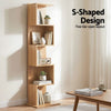 Artiss 5-Tier S-Shaped Bookshelf Bookcase – Oak