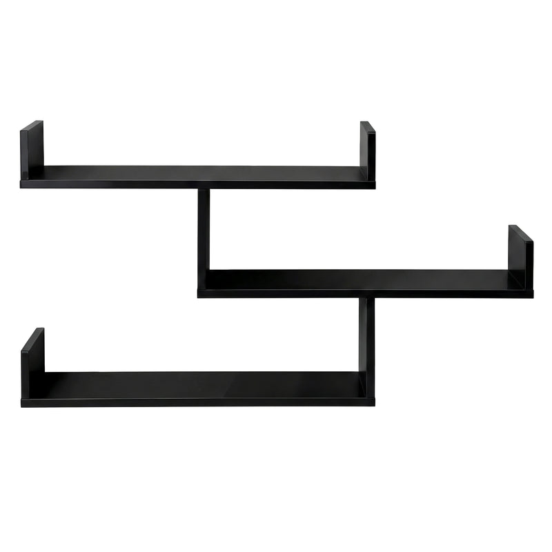 Artiss 3-Tier Floating Wall Shelf – Black