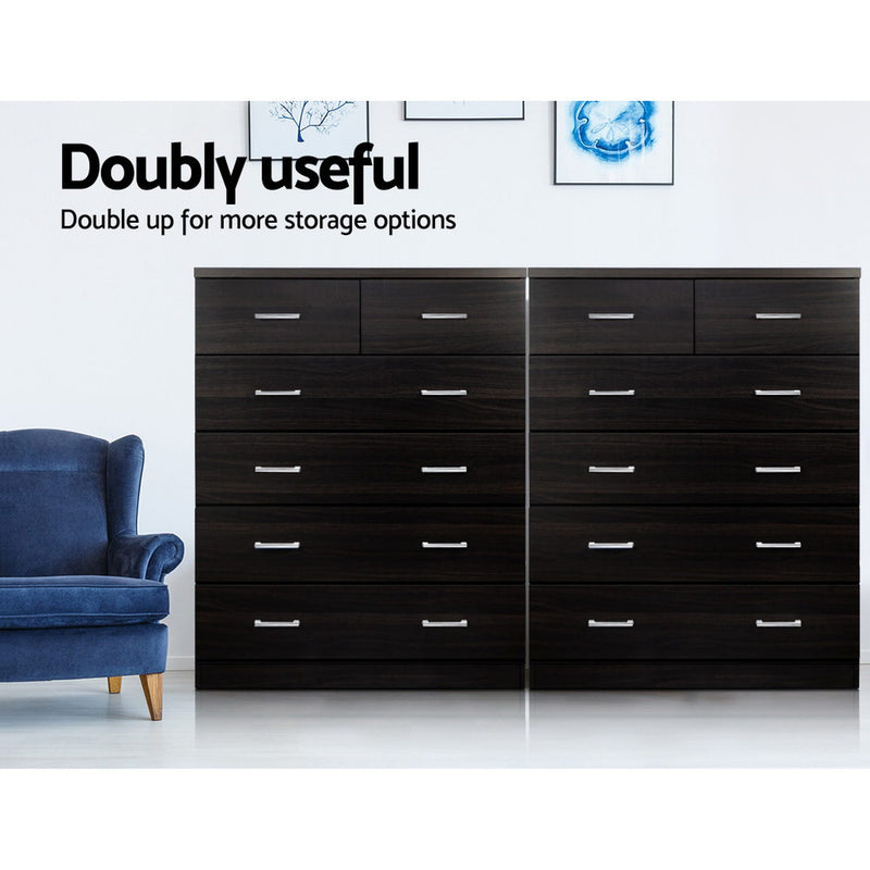 6 Chest of Drawers - ANDES Walnut