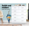 6 Chest of Drawers - ANDES White