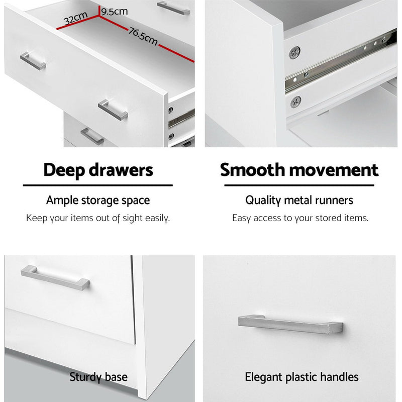 6 Chest of Drawers - ANDES White