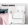 Artiss Bedside Table 2 Drawer Lift-Up Storage – White (2 Pack)