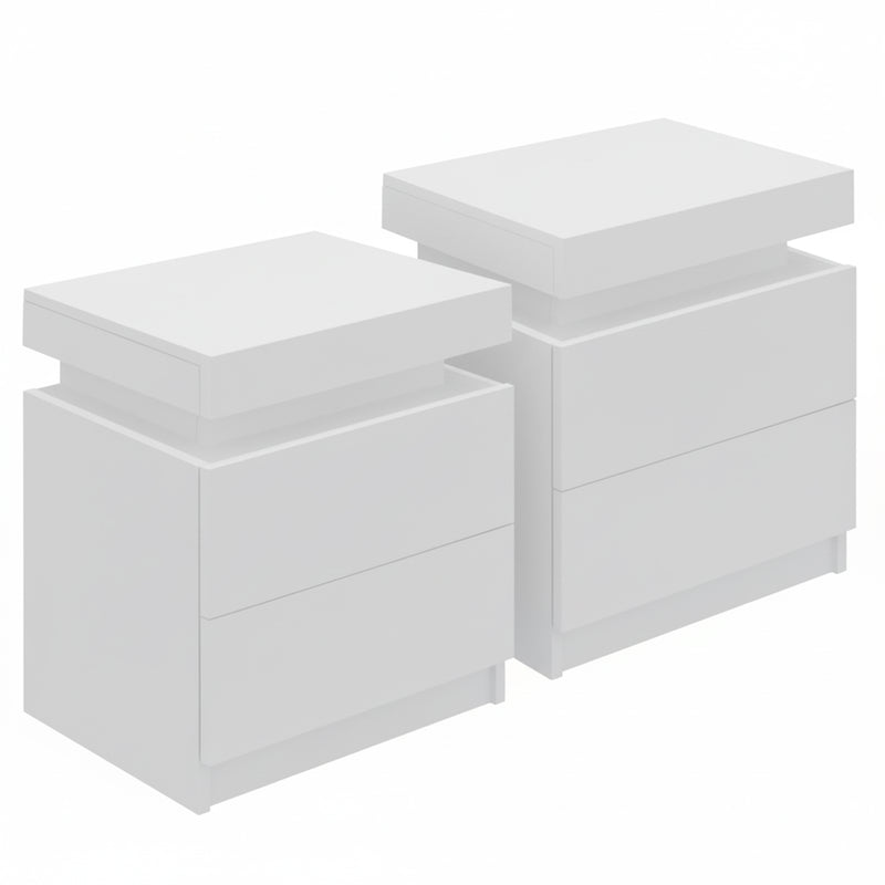 Artiss Bedside Table 2 Drawer Lift-Up Storage – White (2 Pack)