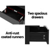 Artiss COLEY LED Bedside Table 2 Drawer Lift-Up Storage – Black (2 Pack)