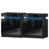 Artiss COLEY LED Bedside Table 2 Drawer Lift-Up Storage – Black (2 Pack)