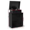 LED Bedside Table 3 Drawers - COLEY Black