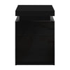 LED Bedside Table 3 Drawers - COLEY Black