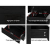 LED Bedside Table 3 Drawers - COLEY Black
