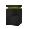 Artiss COLEY LED Bedside Table 3 Drawer – Black (2 Pack)
