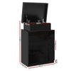 Artiss COLEY LED Bedside Table 3 Drawer – Black (2 Pack)