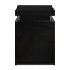 Artiss COLEY LED Bedside Table 3 Drawer – Black (2 Pack)