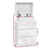 LED Bedside Table 3 Drawers - COLEY White