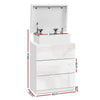 Artiss COLEY LED Bedside Table 3 Drawer – White (2 Pack)