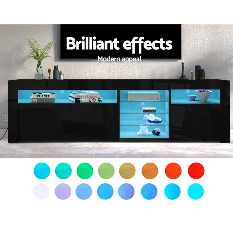 LED Entertainment Unit TV Cabinet Black Bobi