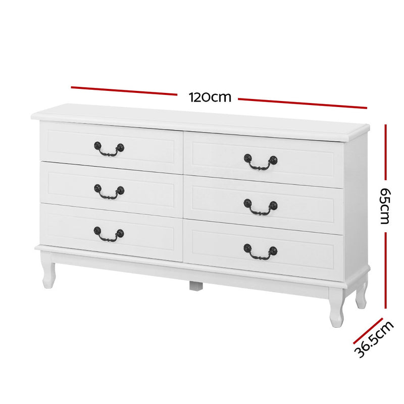 6 Chest of Drawers - KUBI White
