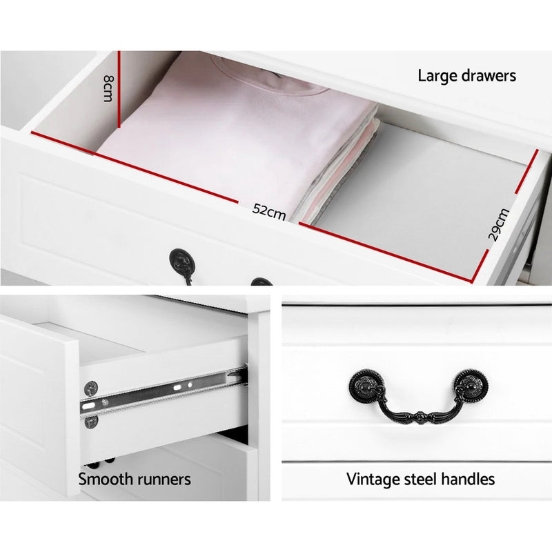 6 Chest of Drawers - KUBI White