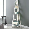 Bookshelf Corner Shelf 5 Tiers - CANE White