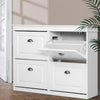Artiss Shoe Rack 16 Pairs 4-Tier White