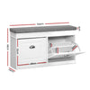 Artiss Compact Shoe Bench 8 Pairs White