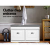 Artiss 2-Piece Shoe Storage Bench Set with Flip Drawers – White