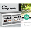 Artiss 2-Piece Shoe Storage Bench Set with Flip Drawers – White