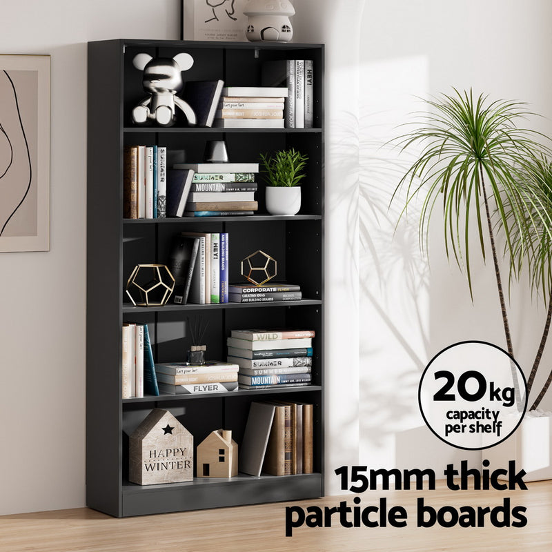 Bookshelf 5 Tiers ANTON Black